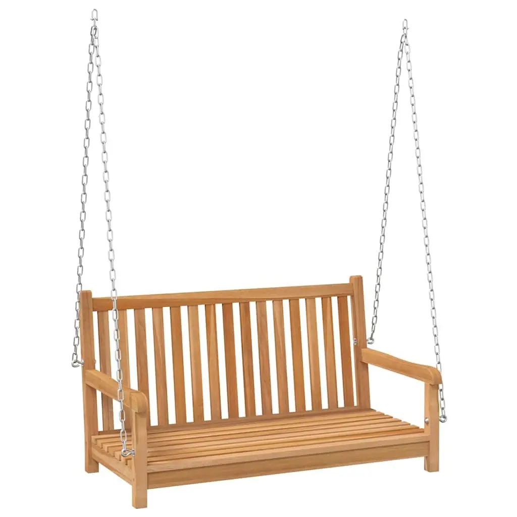 Teak Wood Swing Bench Outdoor Garden Porch Seating Durable Weather Resistant