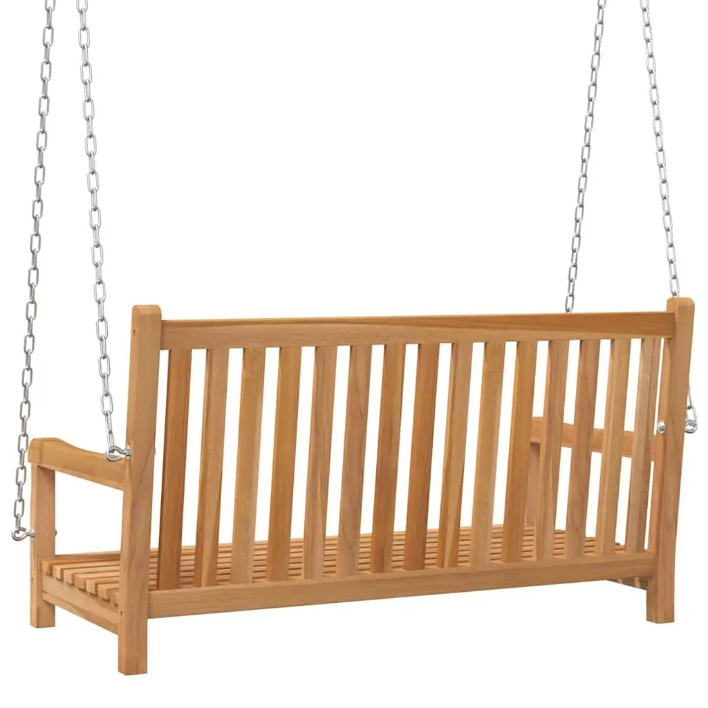 Teak Wood Swing Bench Outdoor Garden Porch Seating Durable Weather Resistant