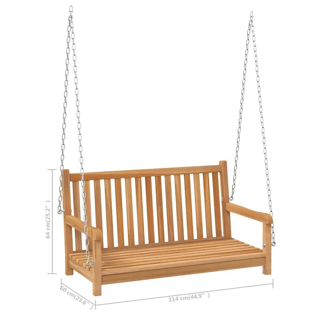 Teak Wood Swing Bench Outdoor Garden Porch Seating Durable Weather Resistant