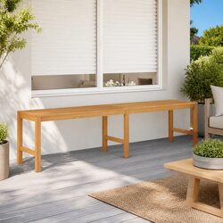 Outdoor Garden Bench 180cm Teak Wood Patio Seating Furniture Brown
