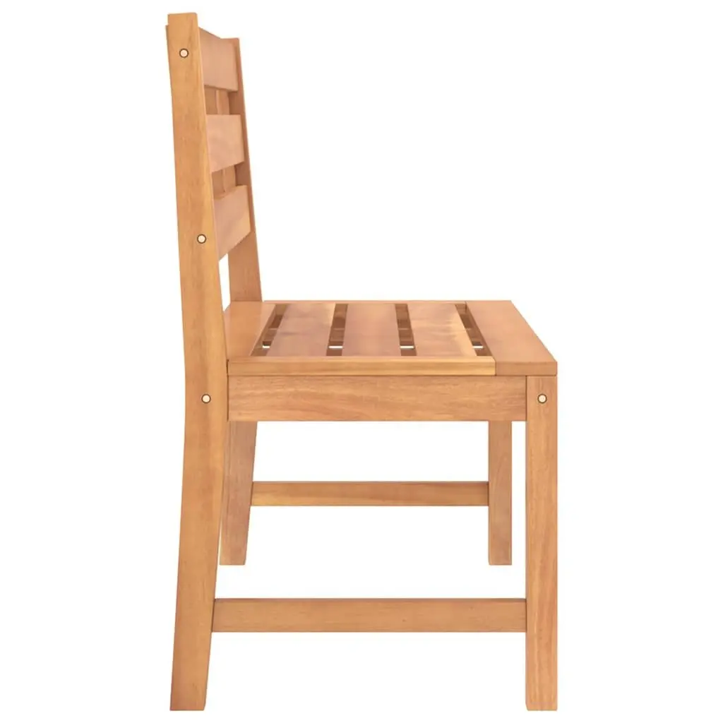 Teak Wood Garden Bench 114cm Patio Seating Furniture Brown