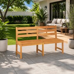 150cm Garden Bench Specifications: Teak Wood, Brown