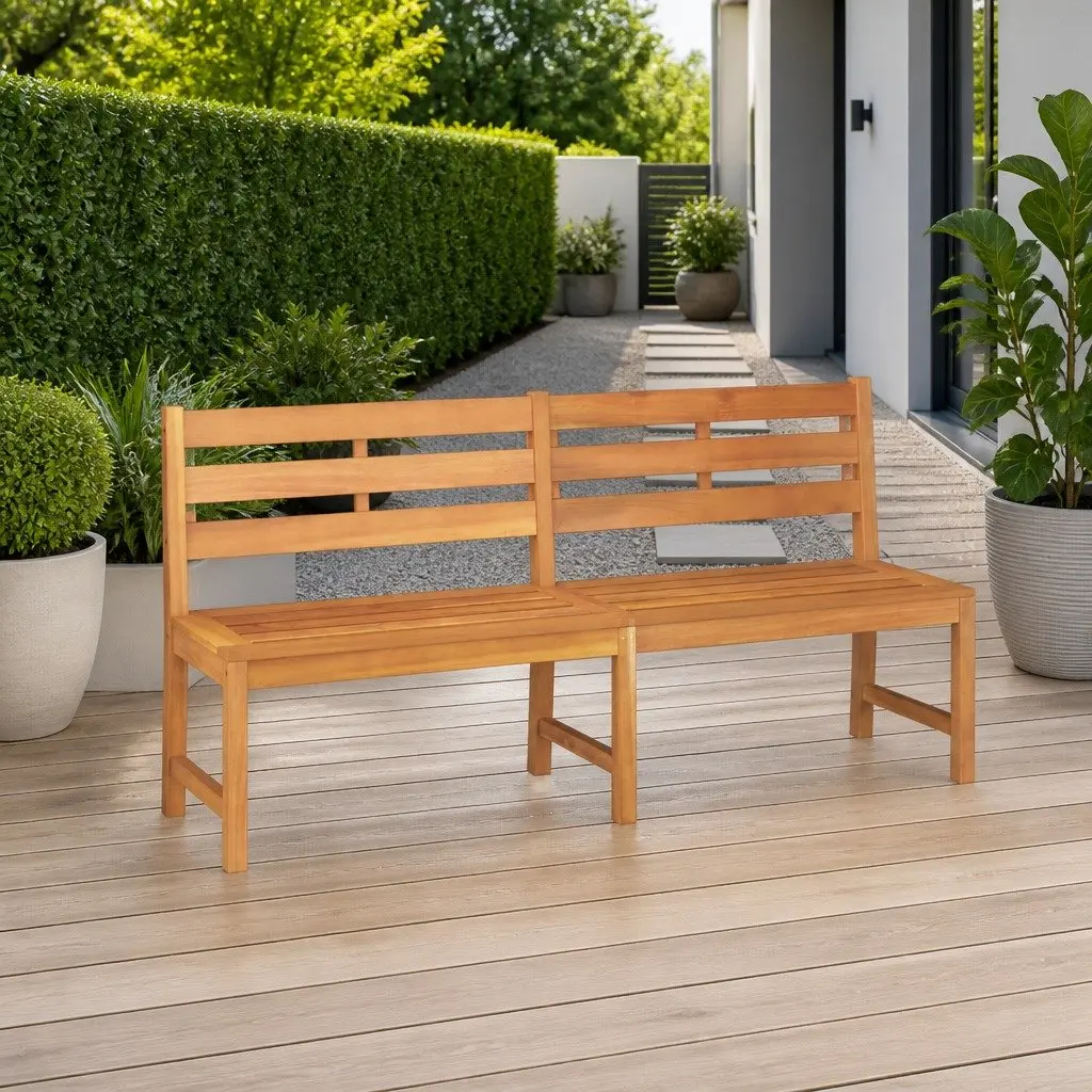 Garden Bench Outdoor Patio Seating 180cm Solid Teak Wood