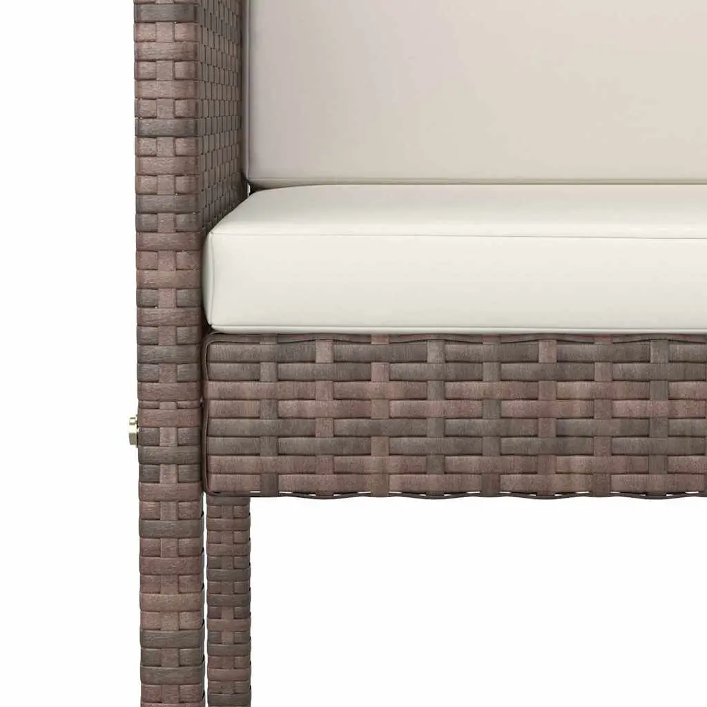 Outdoor Bar Stools 2 Pcs with Cushions Brown Garden Counter Seating Set