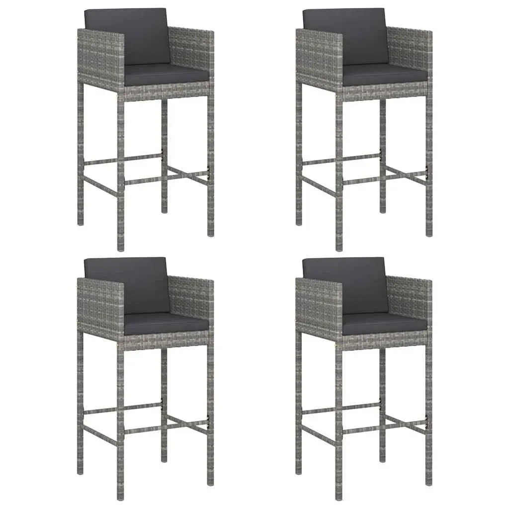 Grey Outdoor Bar Stools Set of 4