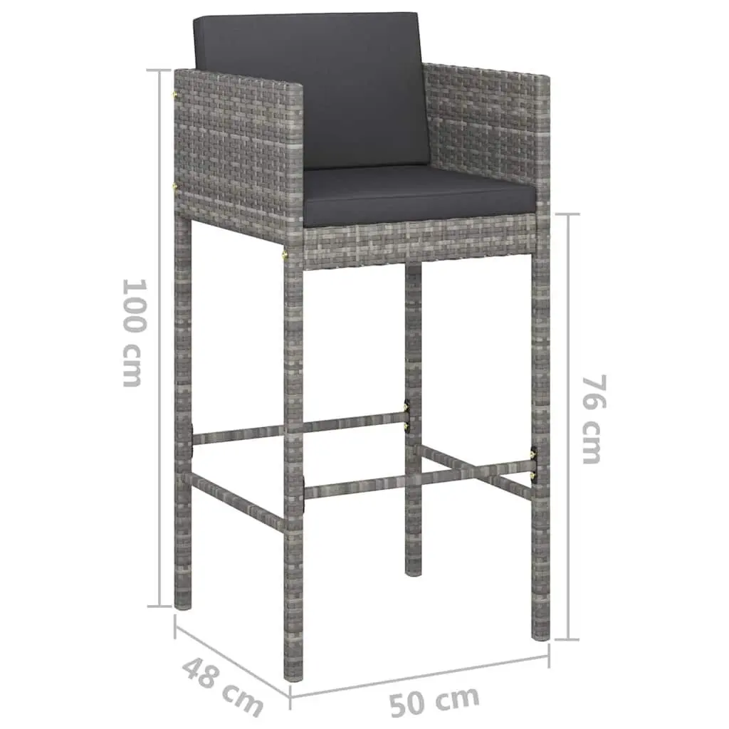 Grey Outdoor Bar Stools Set of 4