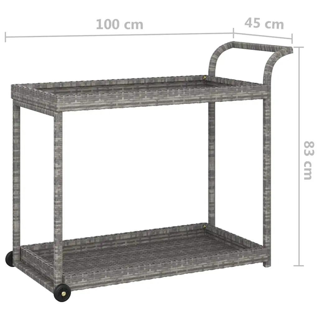 Bar Cart Grey Service Trolley for Kitchen Dining Room Patio 100 x 45 x 83 cm