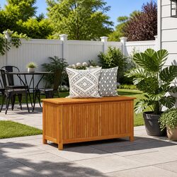 Garden Storage Box Dimensions: 113x50x58 cm in Solid Wood