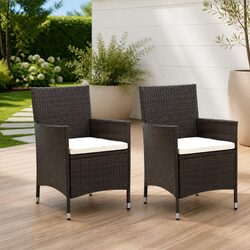 Specifications for Outdoor Garden Chairs Set of 2, Brown