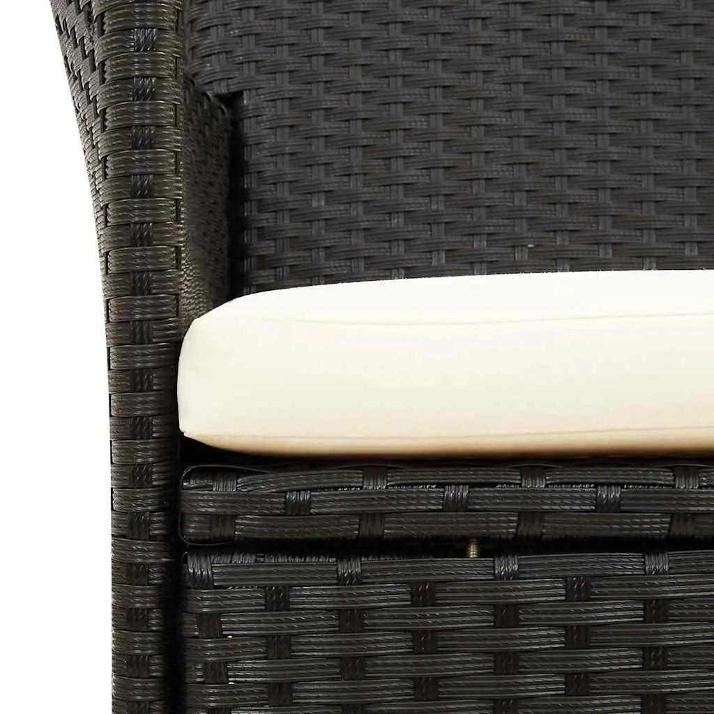 Outdoor Chairs Set with Cushions, 2 pcs Black