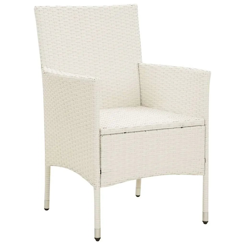 White Patio Seating Set 4 Piece Outdoor Garden Chairs with Cushions for Relaxation and Dining