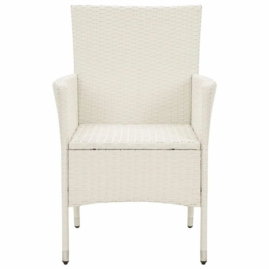 White Patio Seating Set 4 Piece Outdoor Garden Chairs with Cushions for Relaxation and Dining