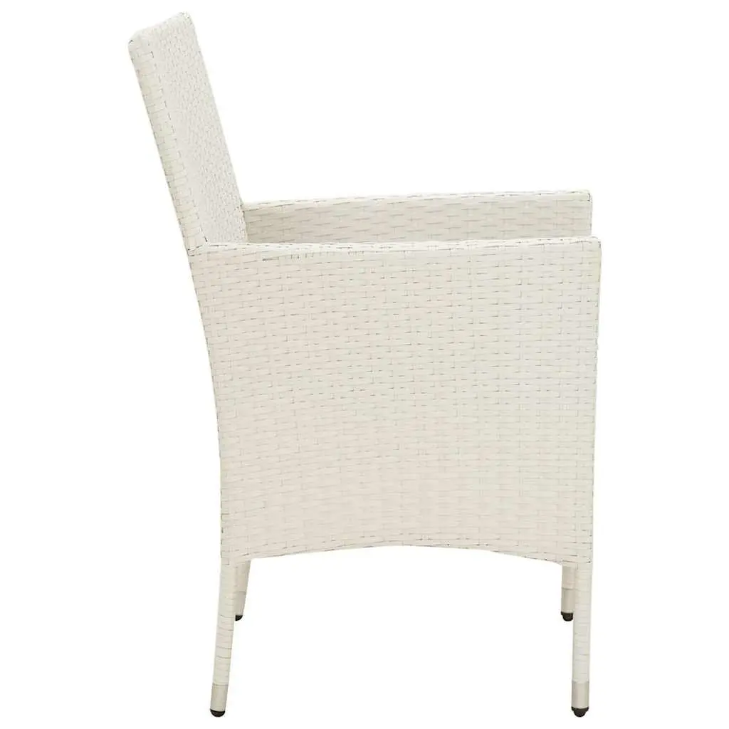 White Patio Seating Set 4 Piece Outdoor Garden Chairs with Cushions for Relaxation and Dining