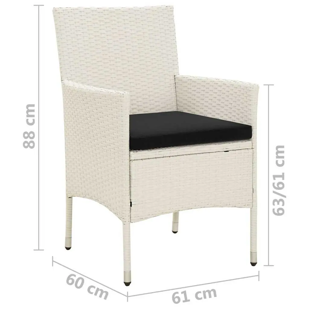White Patio Seating Set 4 Piece Outdoor Garden Chairs with Cushions for Relaxation and Dining