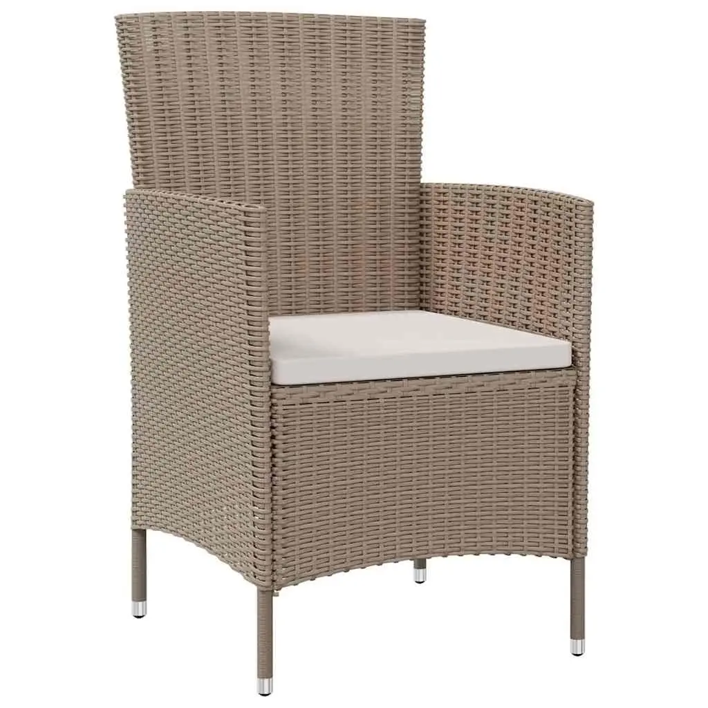 Outdoor Garden Chairs Set 4 Piece Patio Seating Beige with Cushions