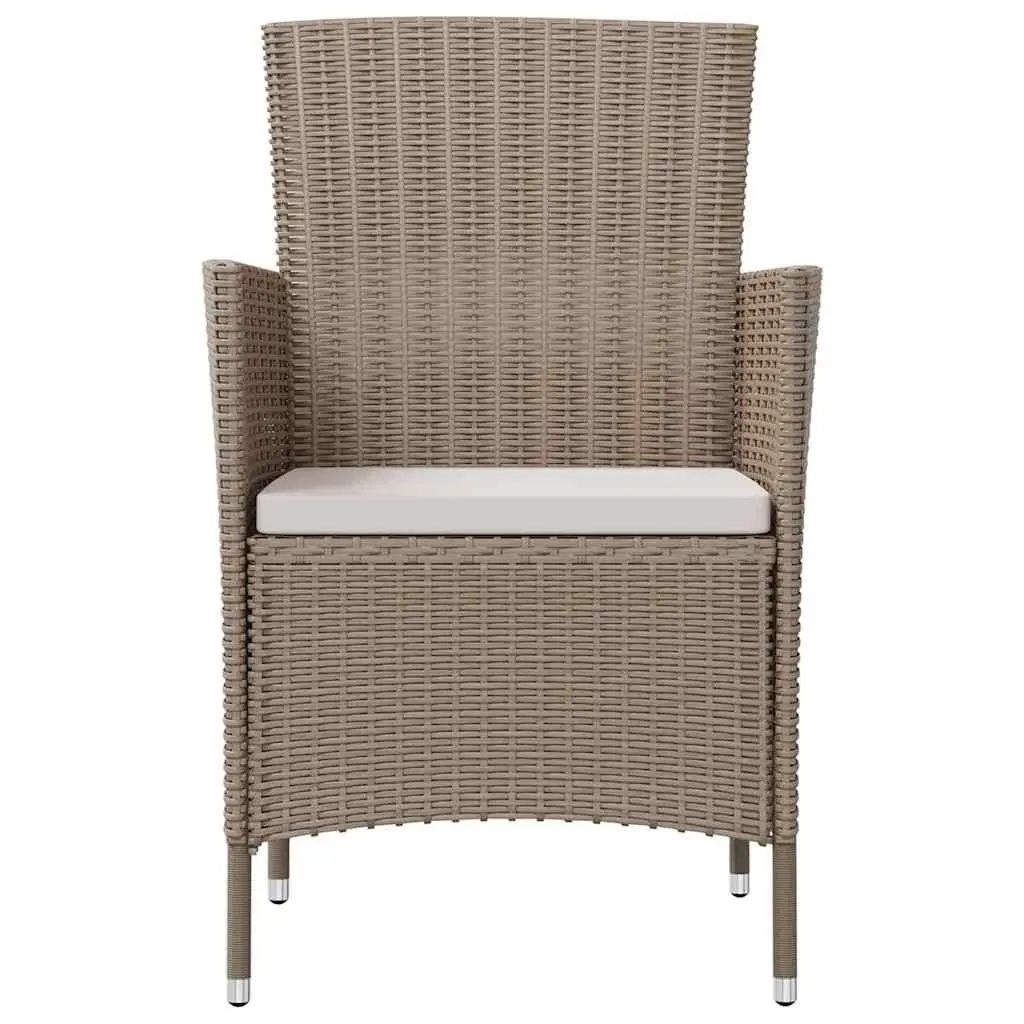Outdoor Garden Chairs Set 4 Piece Patio Seating Beige with Cushions