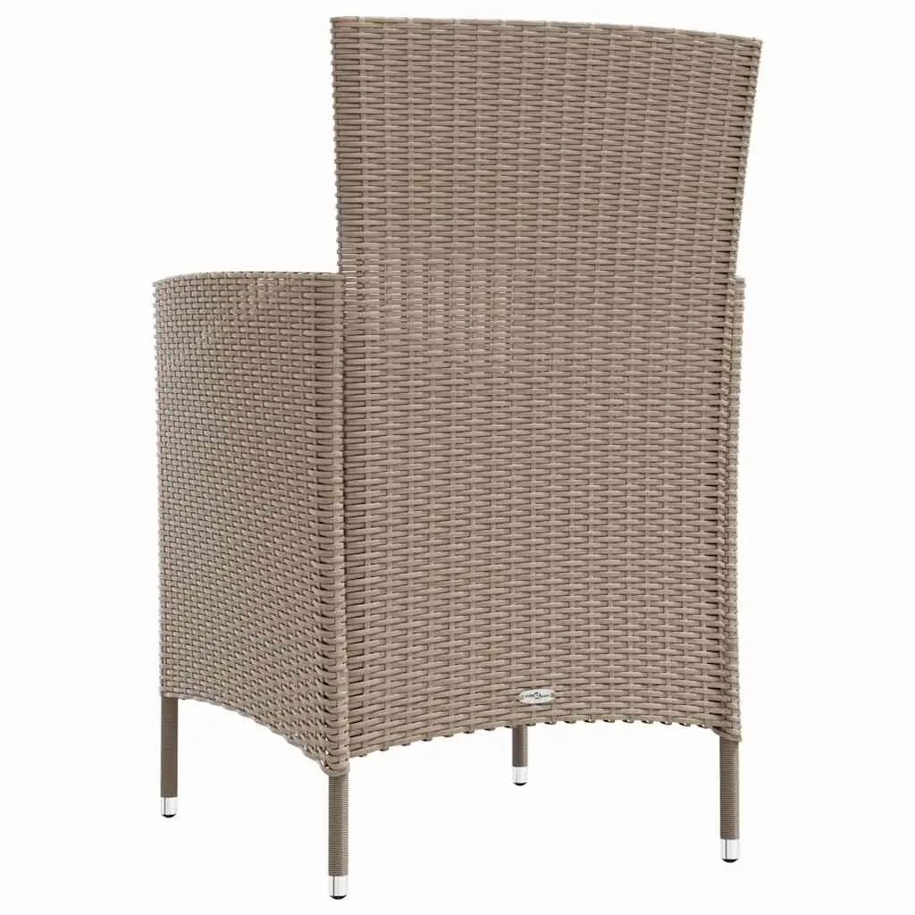 Outdoor Garden Chairs Set 4 Piece Patio Seating Beige with Cushions