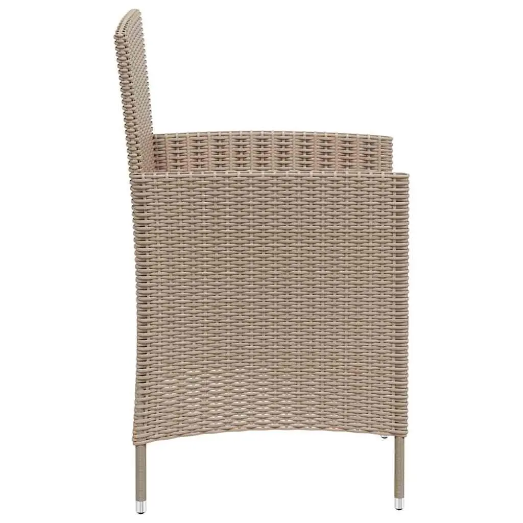 Outdoor Garden Chairs Set 4 Piece Patio Seating Beige with Cushions