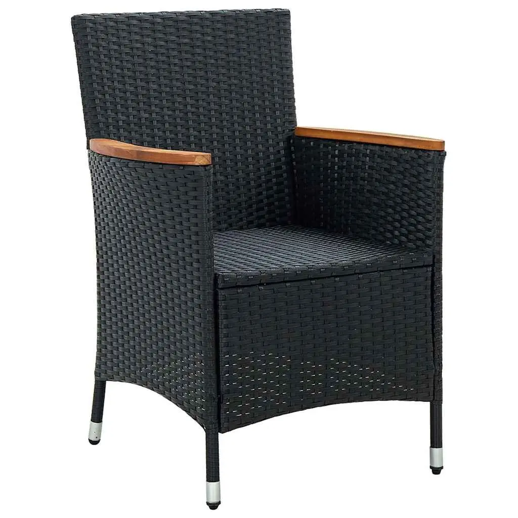 Outdoor Dining Chairs Set for Garden Patio Black 4 Piece
