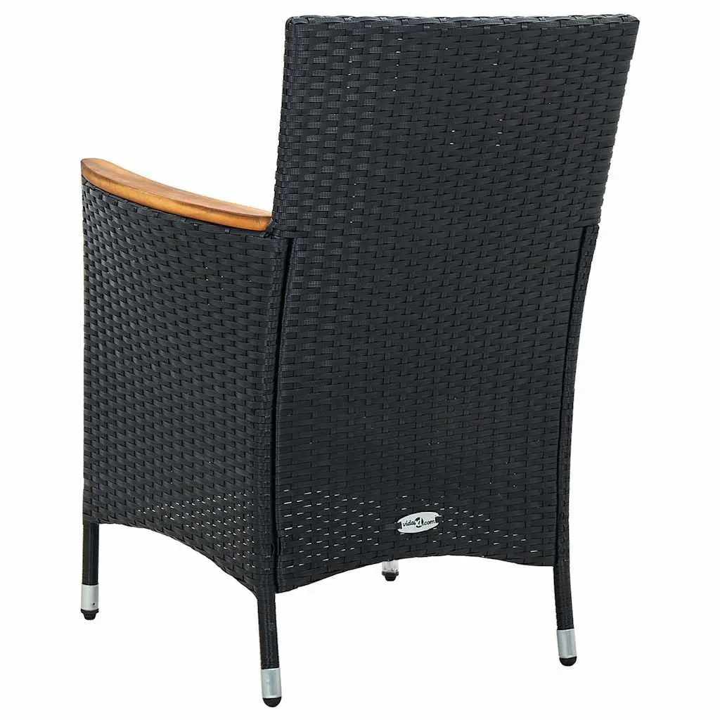 Outdoor Dining Chairs Set for Garden Patio Black 4 Piece
