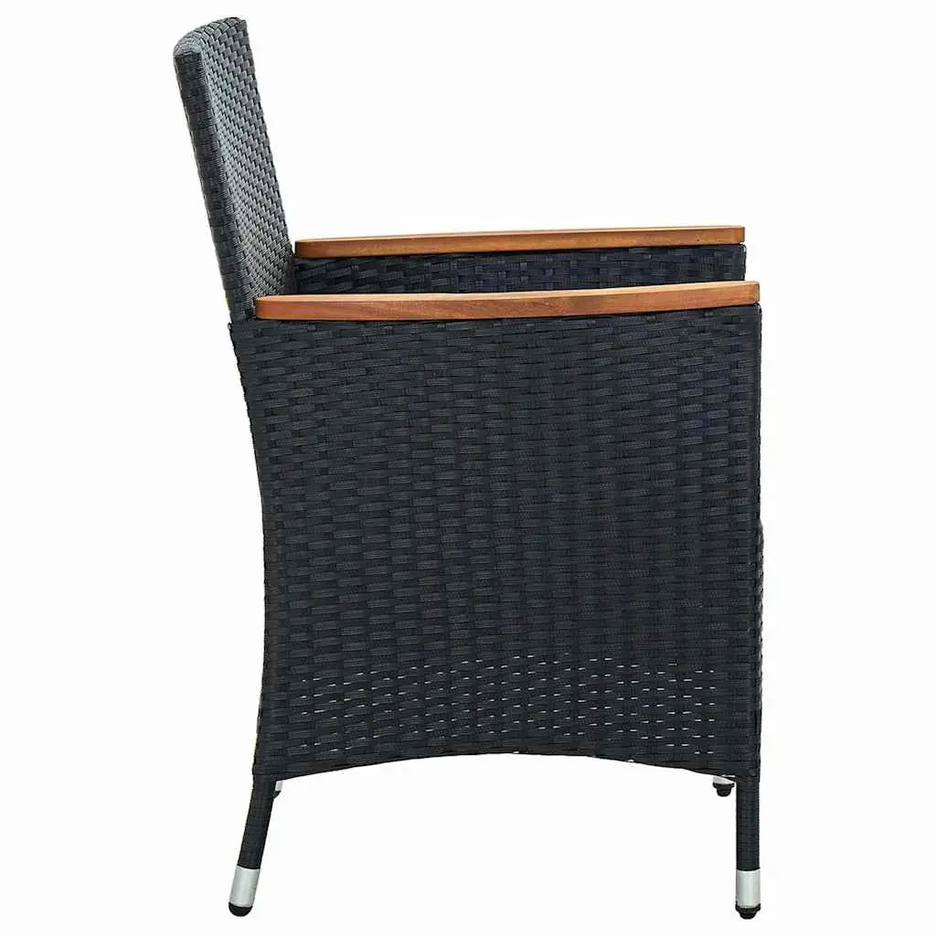 Outdoor Dining Chairs Set for Garden Patio Black 4 Piece