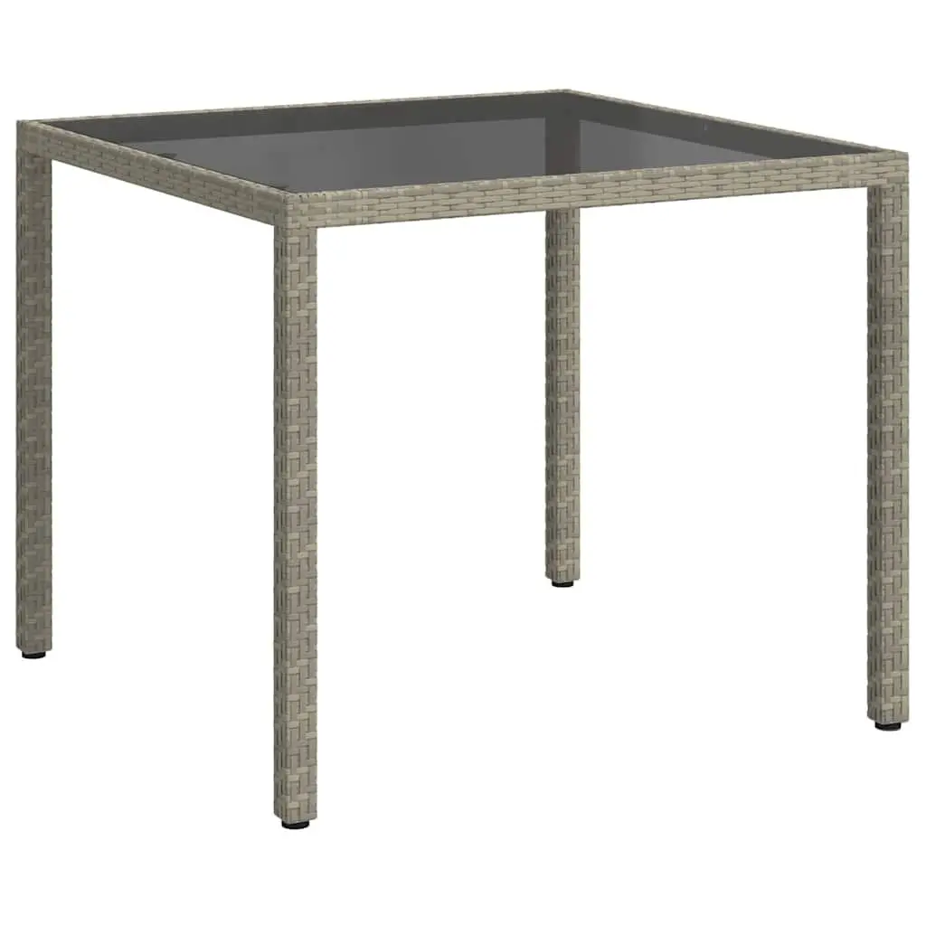 90x90x75cm Garden Table with Tempered Glass Surface