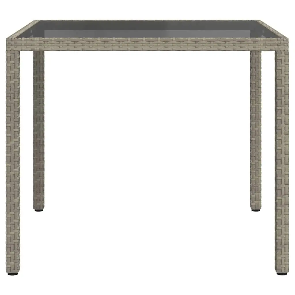 90x90x75cm Garden Table with Tempered Glass Surface