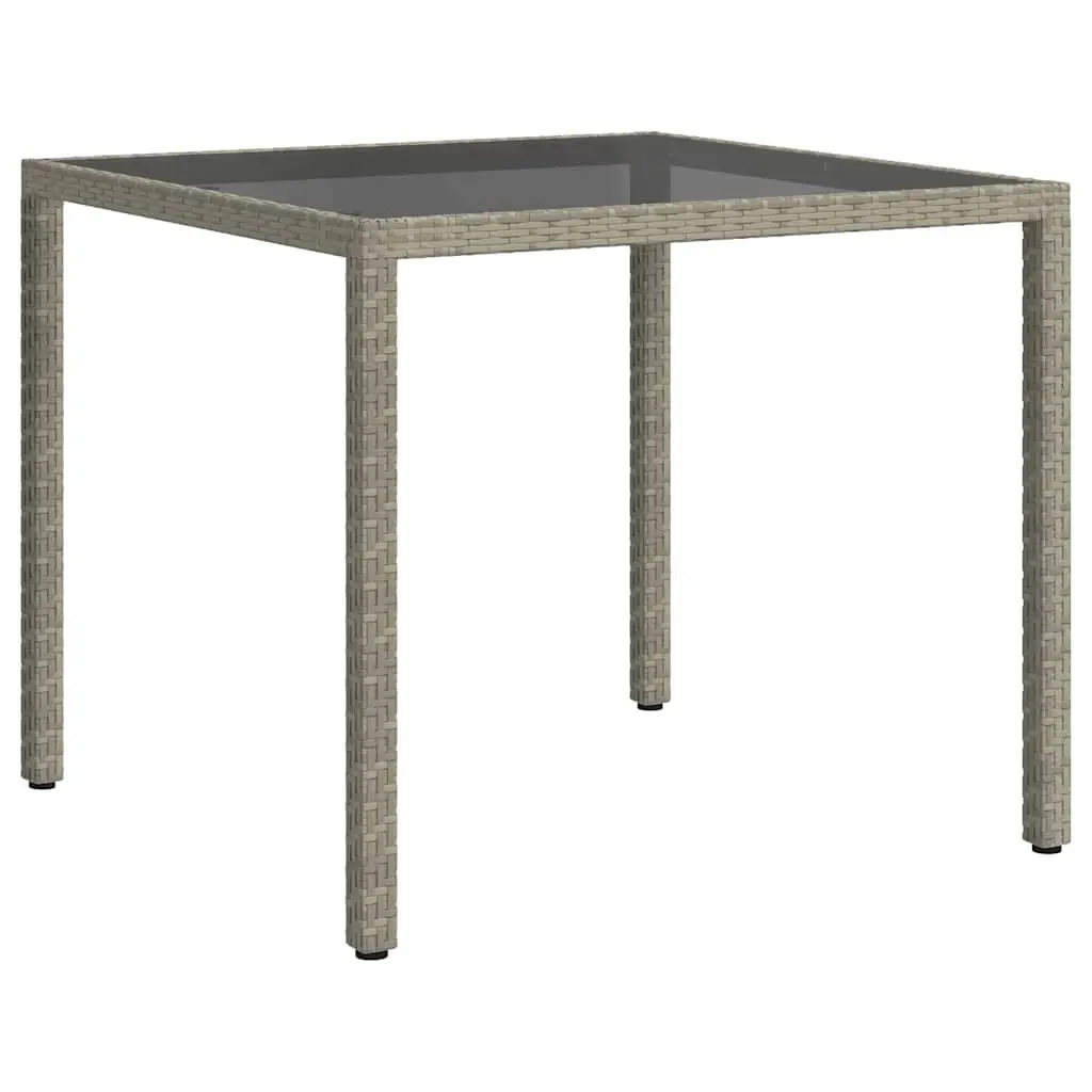 90x90x75cm Garden Table with Tempered Glass Surface
