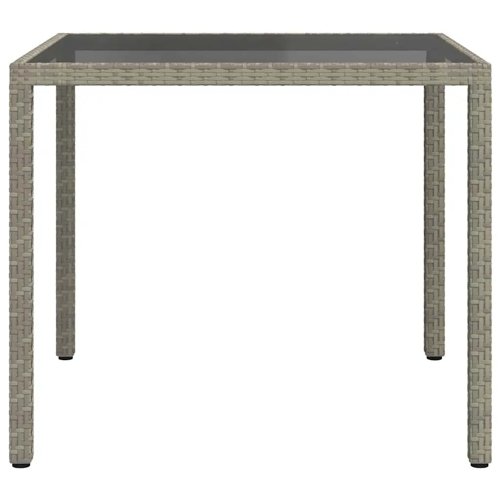 90x90x75cm Garden Table with Tempered Glass Surface