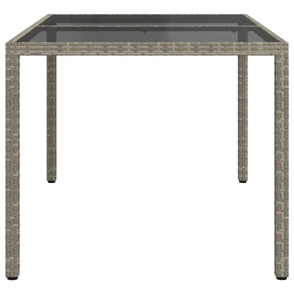 Garden Table 150x90x75 cm Outdoor Patio Furniture Poly Rattan Tempered Glass