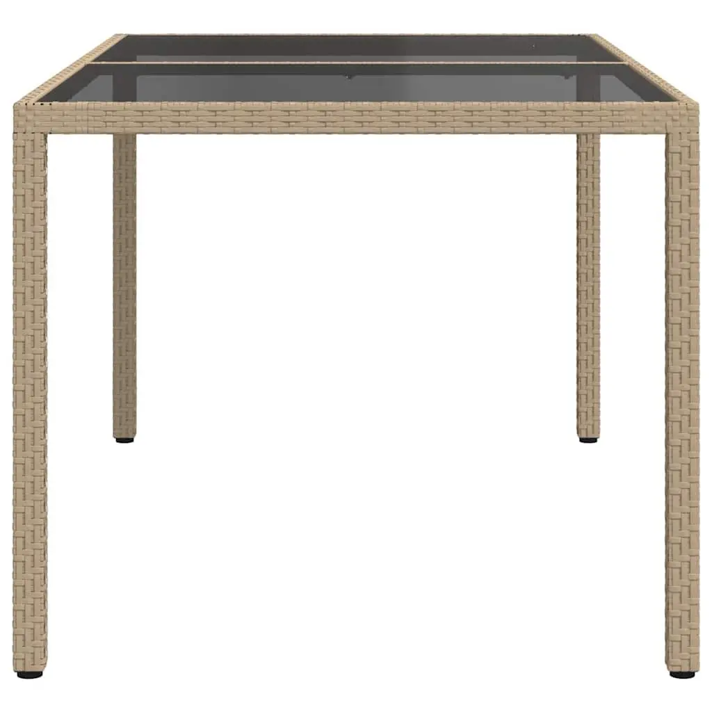 Garden Table Outdoor Patio Furniture 150x90x75cm Tempered Glass Poly Rattan