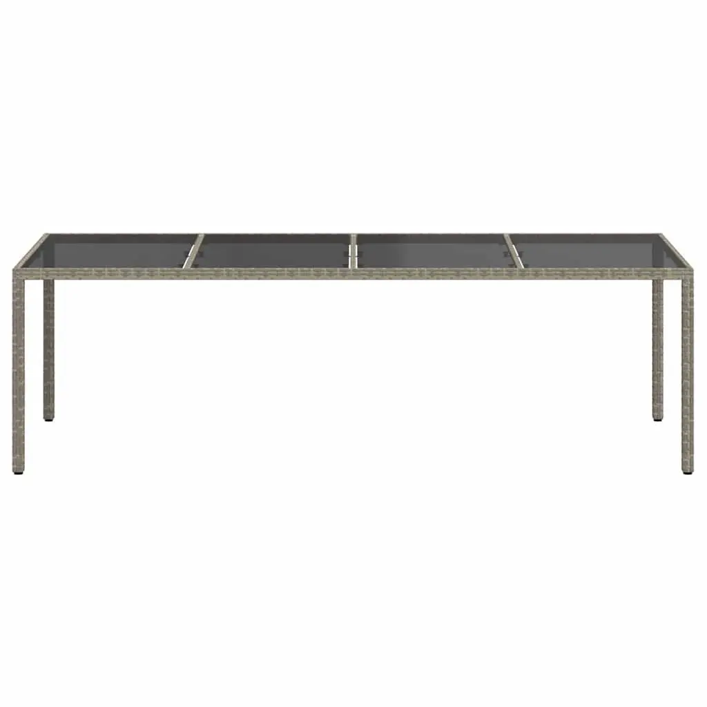 Garden Table with Tempered Glass Top and Rattan Frame