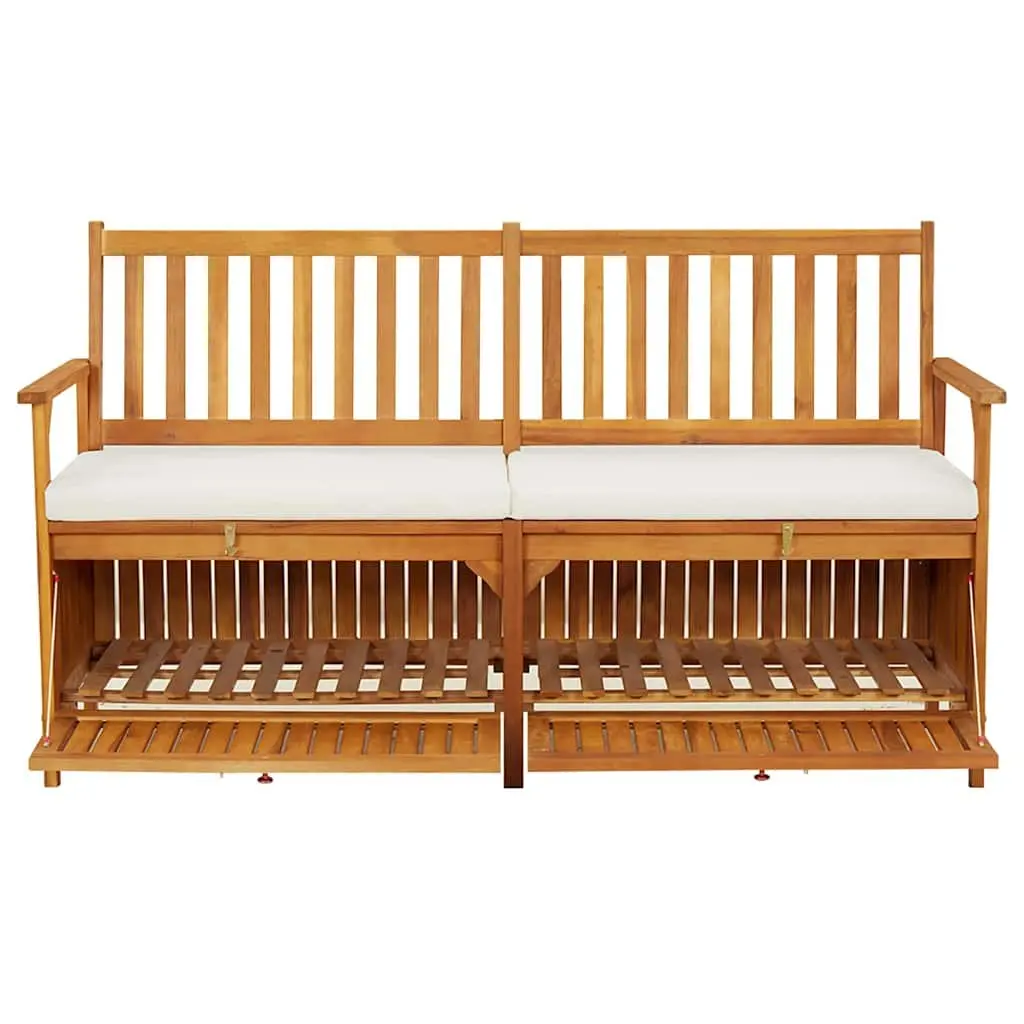 Outdoor Storage Bench 148cm Indoor Outdoor Use Solid Wood Acacia Brown