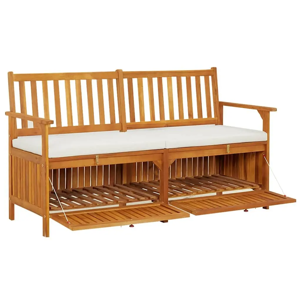 Outdoor Storage Bench 148cm Indoor Outdoor Use Solid Wood Acacia Brown