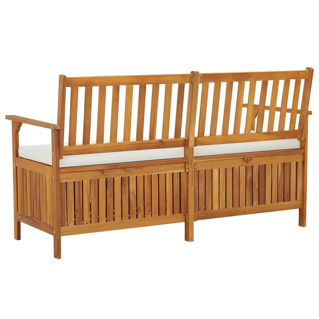 Outdoor Storage Bench 148cm Indoor Outdoor Use Solid Wood Acacia Brown