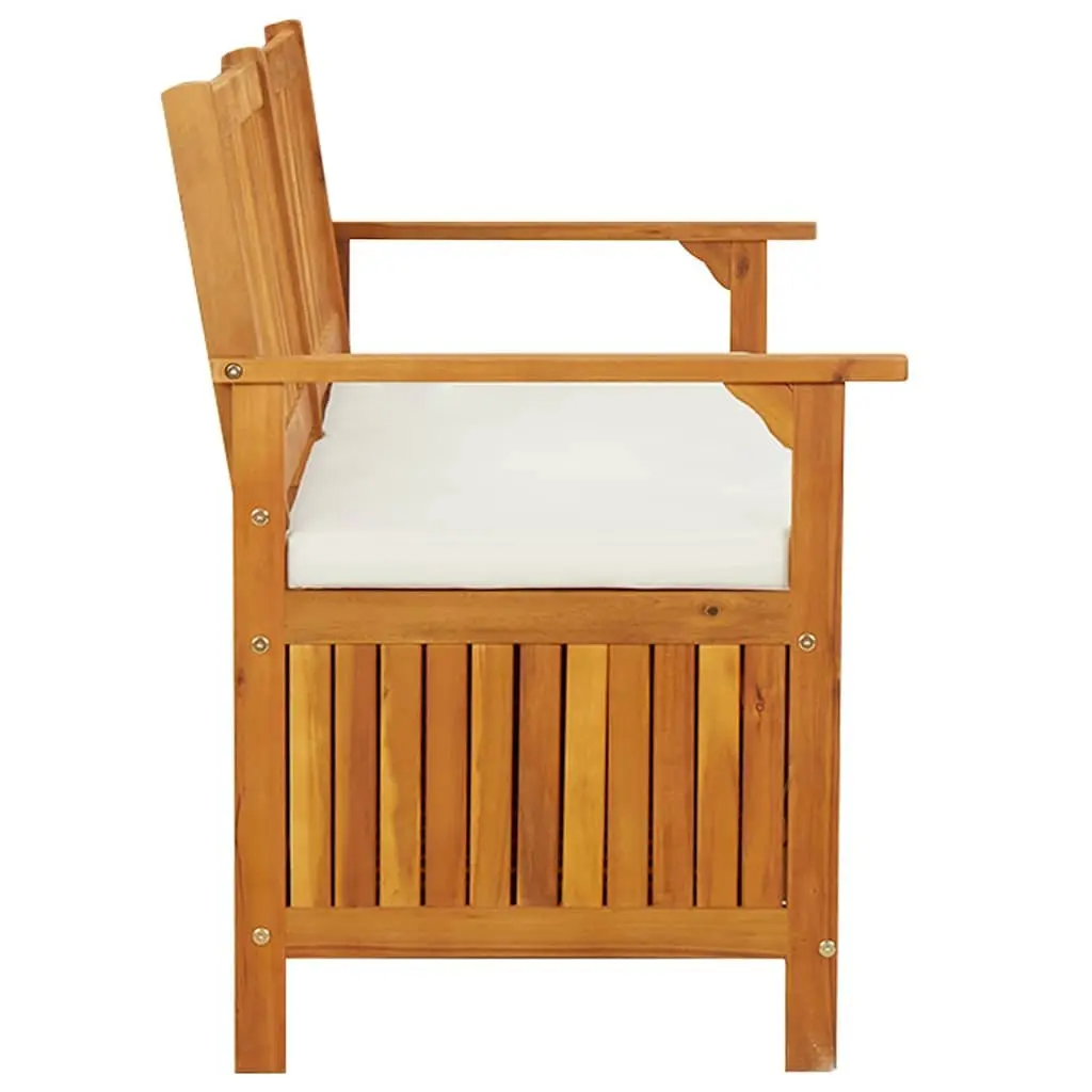 Outdoor Storage Bench 148cm Indoor Outdoor Use Solid Wood Acacia Brown