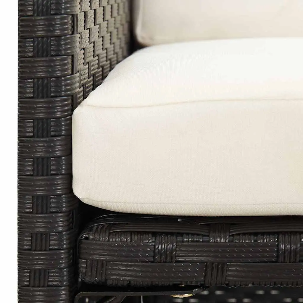 Outdoor Dining Chairs 4 pcs Poly Rattan Black Garden Seating Armchair Set