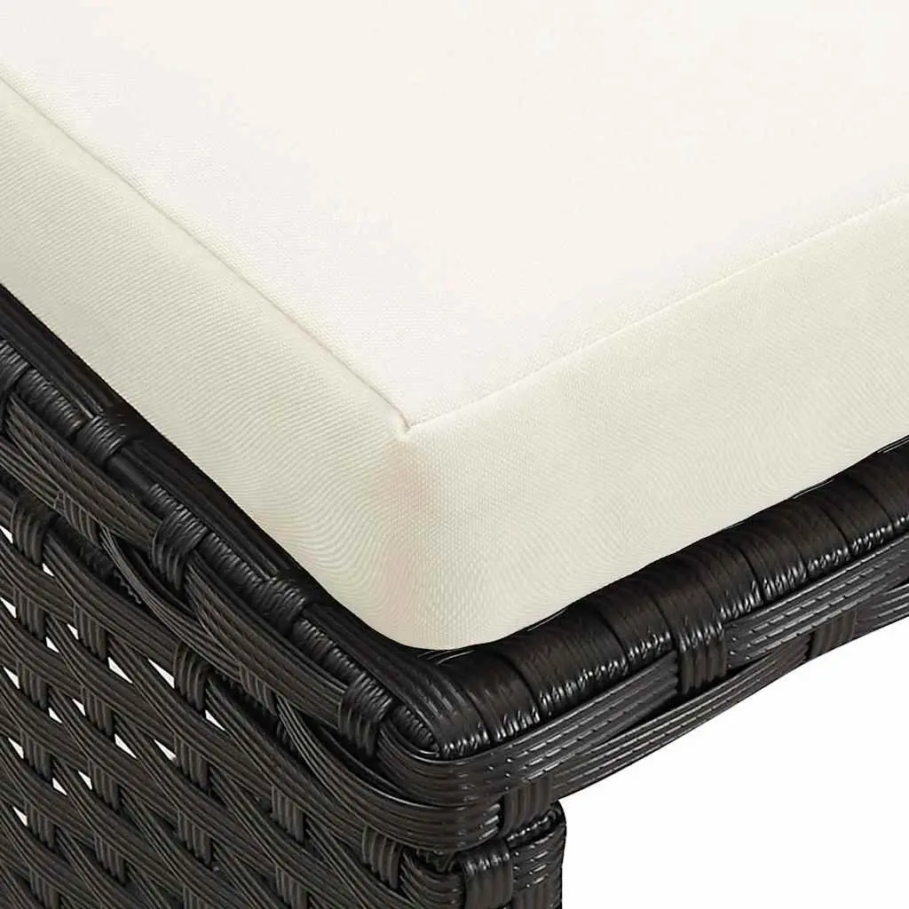 Outdoor Garden Stools Set 4 Piece Patio Seating Cushions Black