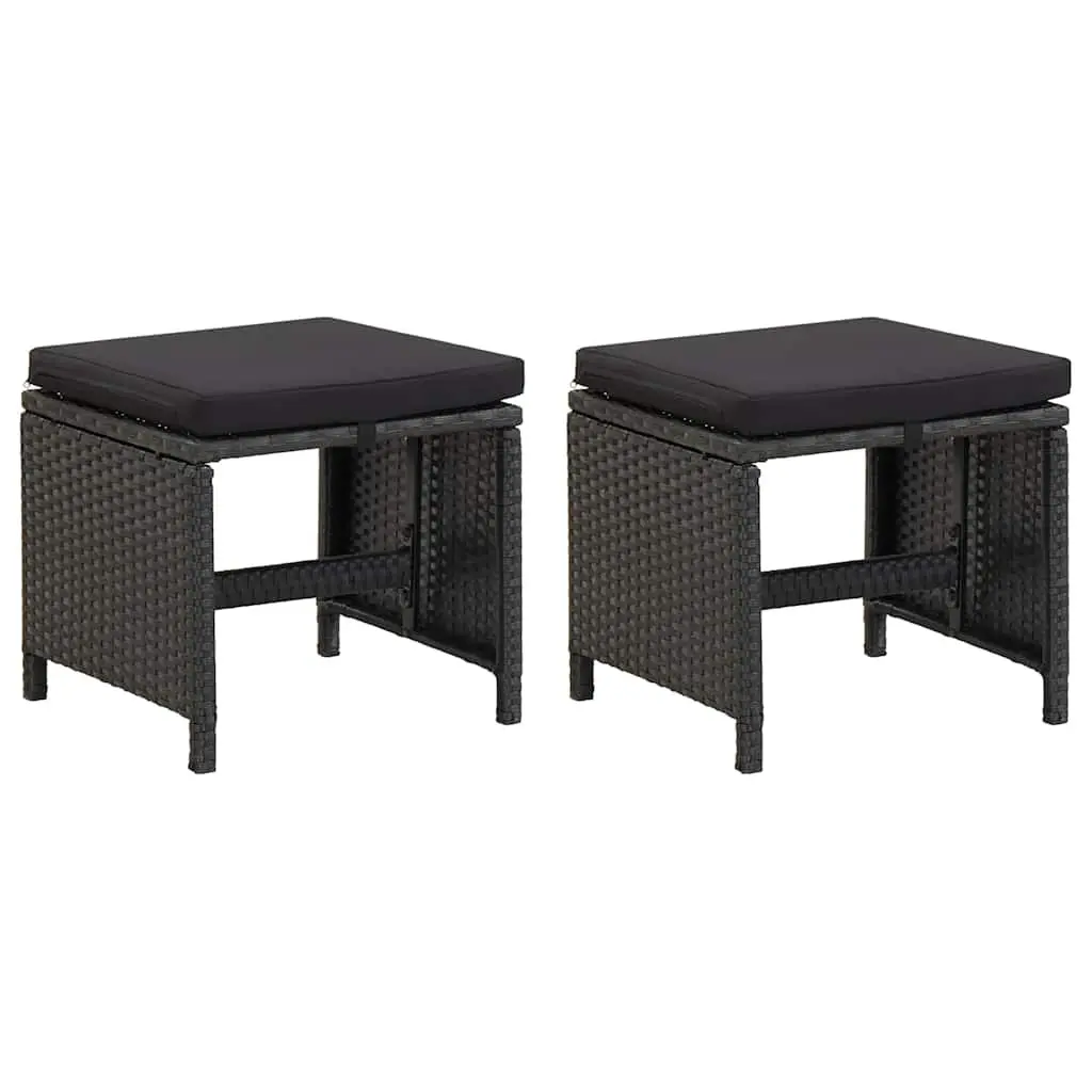 Outdoor Garden Chair and Stool Set 4 Piece Patio Seating Cushions Rattan