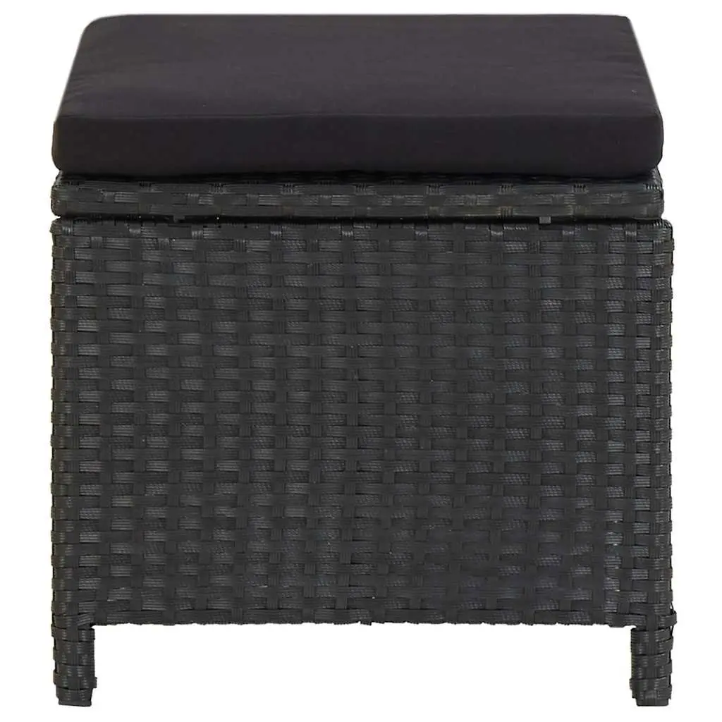 Outdoor Garden Chair and Stool Set 4 Piece Patio Seating Cushions Rattan