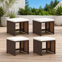 Specifications of 4-Piece Garden Stools with Cushions