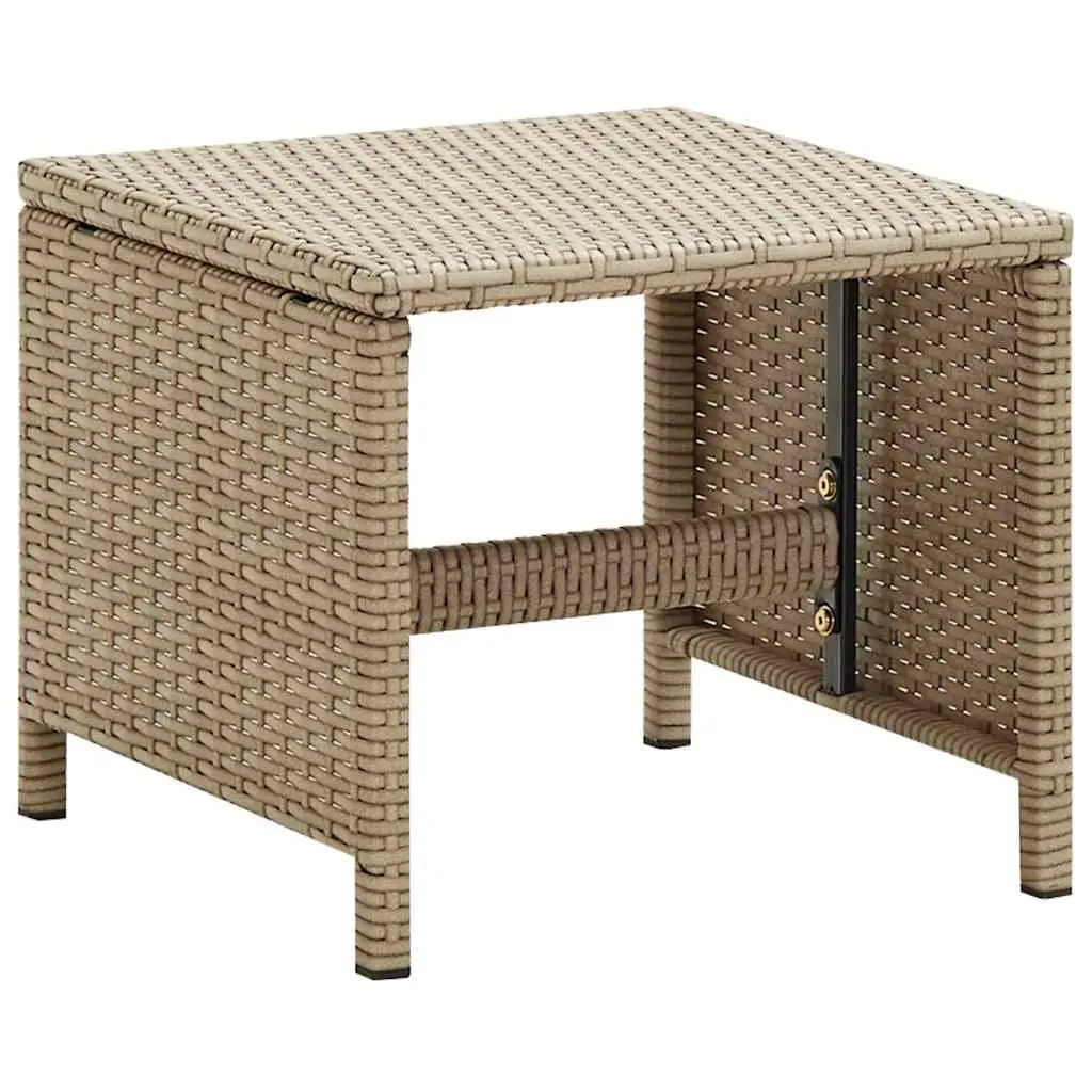 Outdoor Garden Stools Set 4 pcs Patio Footrest with Cushions Beige