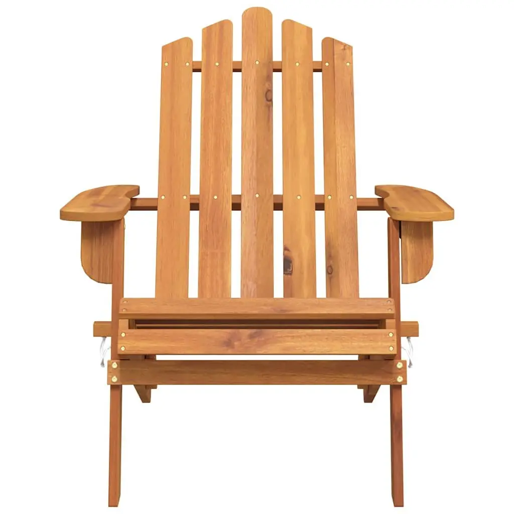 Adirondack Chair Outdoor Garden Foldable Brown Wood Frame