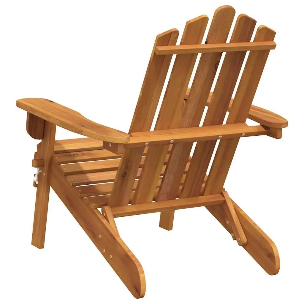 Adirondack Chair Outdoor Garden Foldable Brown Wood Frame