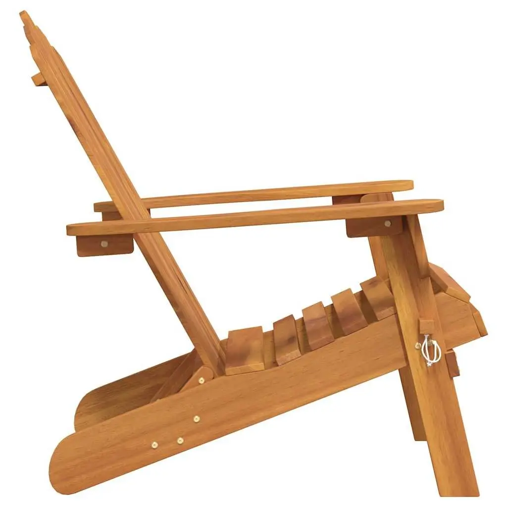 Adirondack Chair Outdoor Garden Foldable Brown Wood Frame