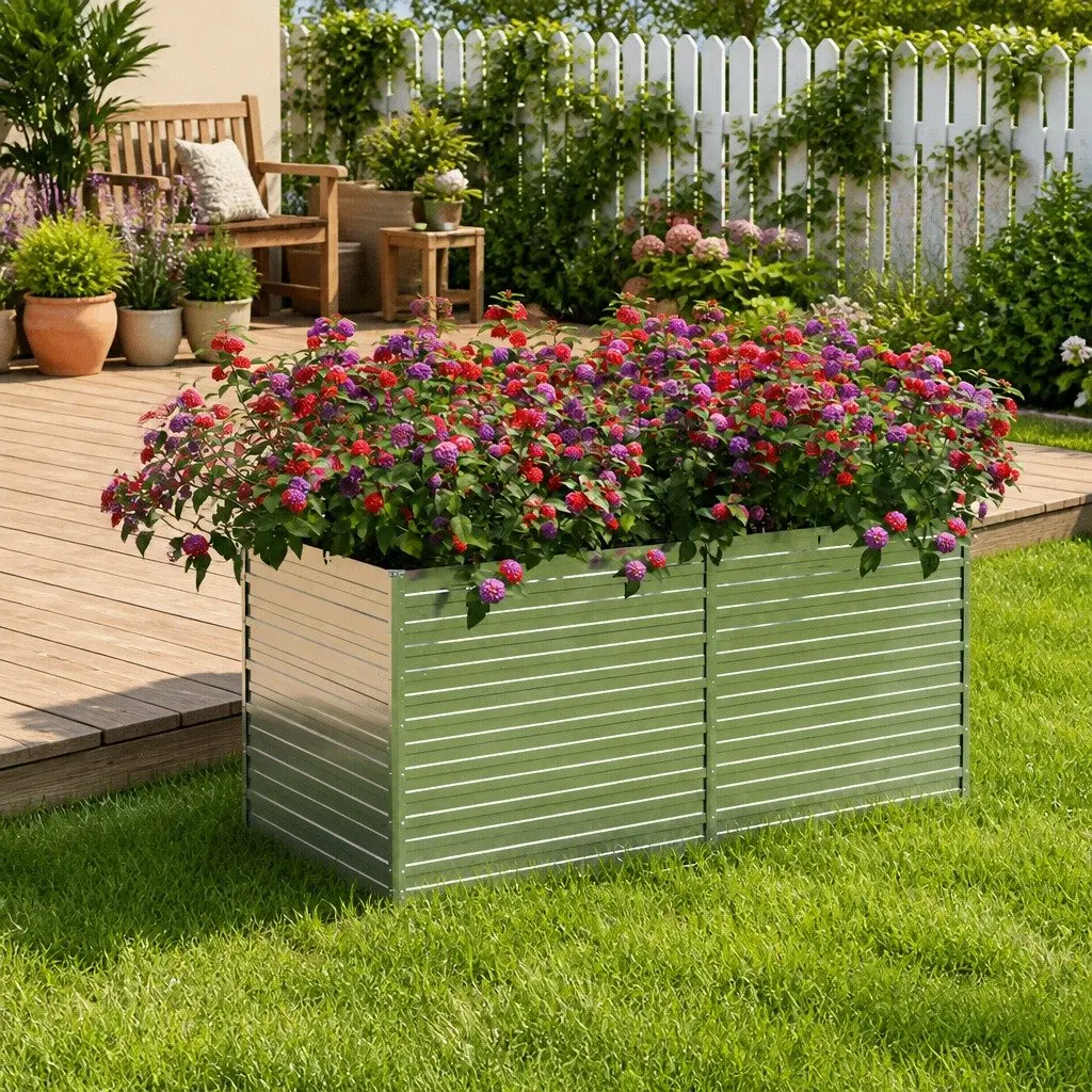Raised Garden Bed 160x80x77 cm in Silver