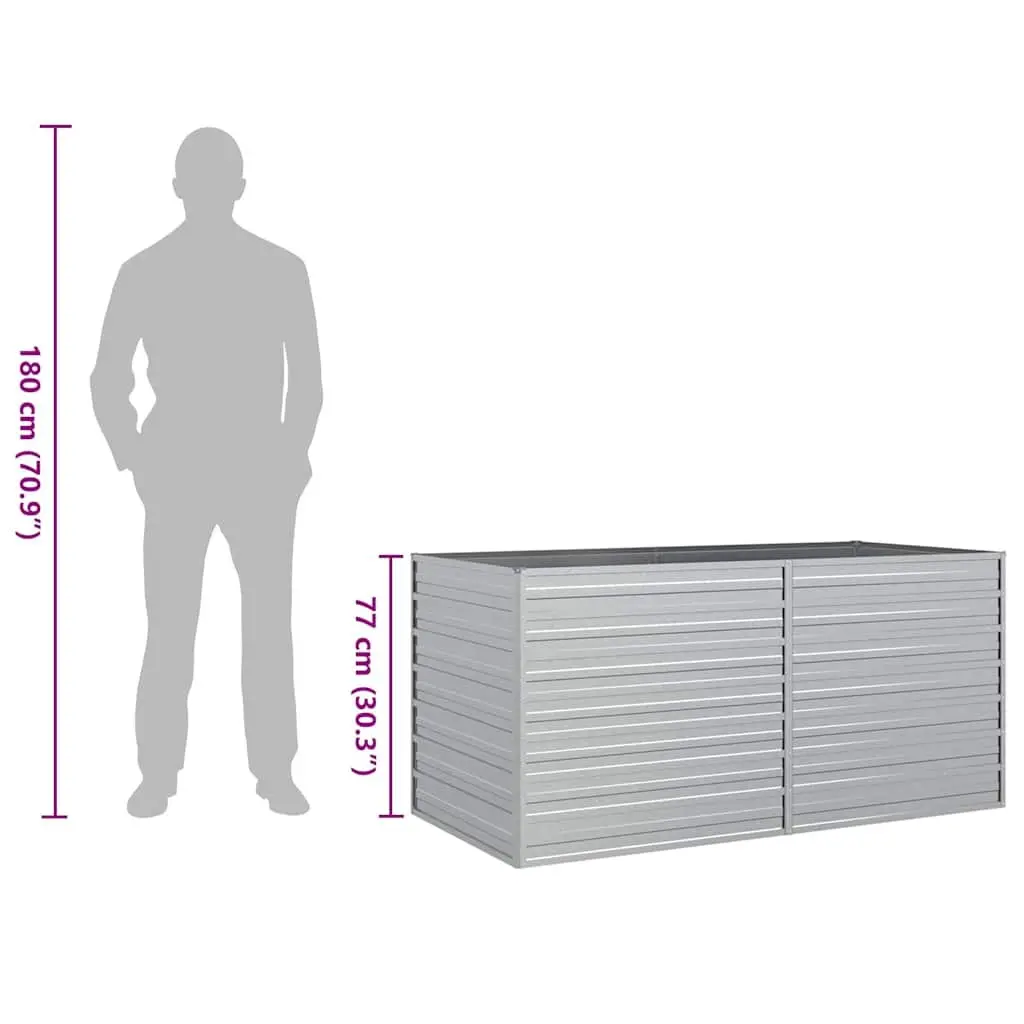 Raised Garden Bed 160x80x77 cm in Silver