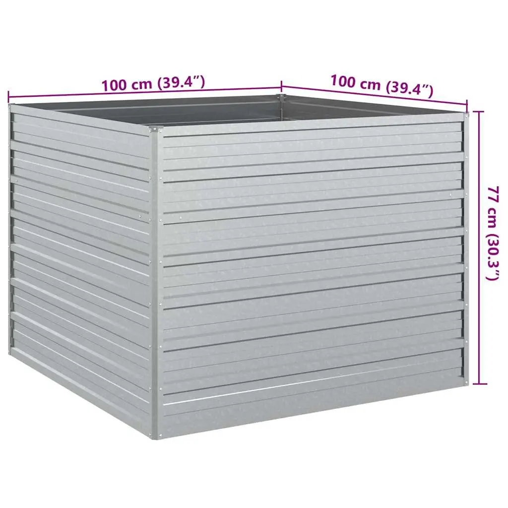 100x100x77cm Galvanized Steel Planter Box
