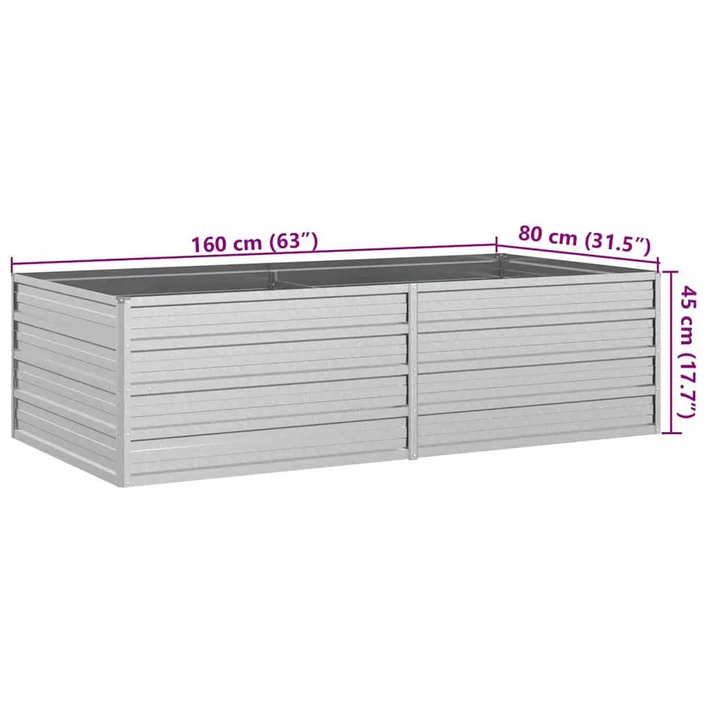 Galvanized Steel Raised Bed Planter for Garden 160x80x45cm Suitable for Vegetables Herbs Flowers