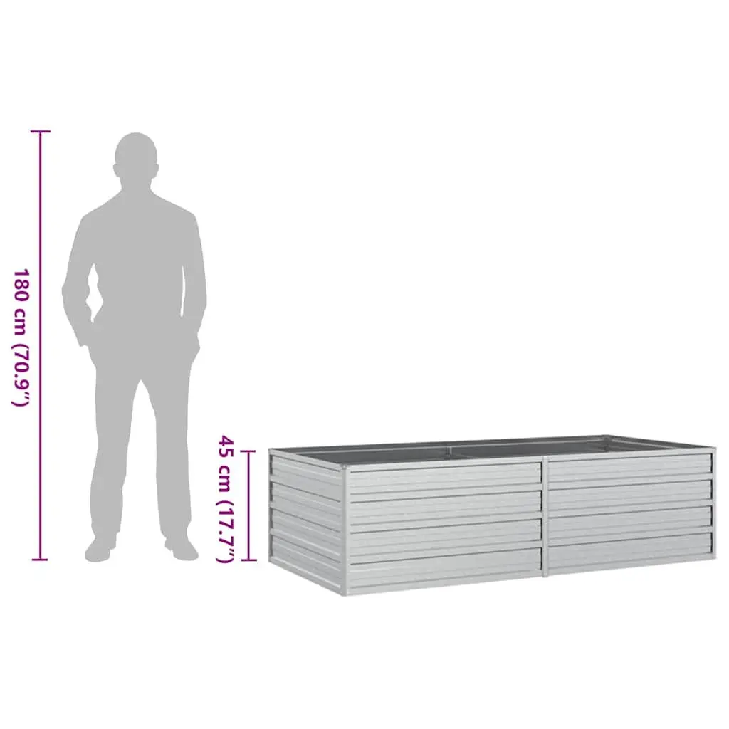 Galvanized Steel Raised Bed Planter for Garden 160x80x45cm Suitable for Vegetables Herbs Flowers